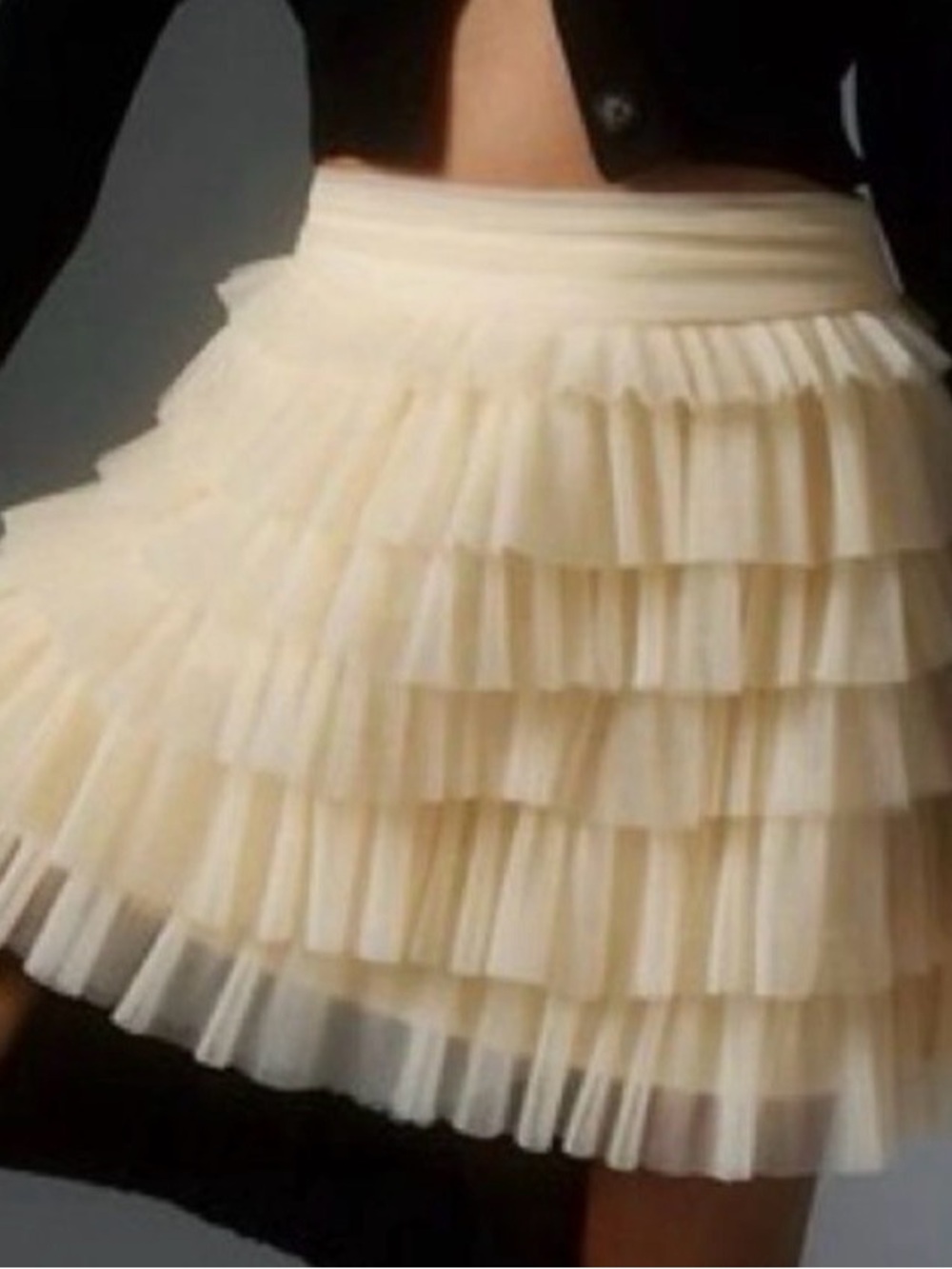 cupcakes & cashmere Cream Tiered Tulle Skater Skirt